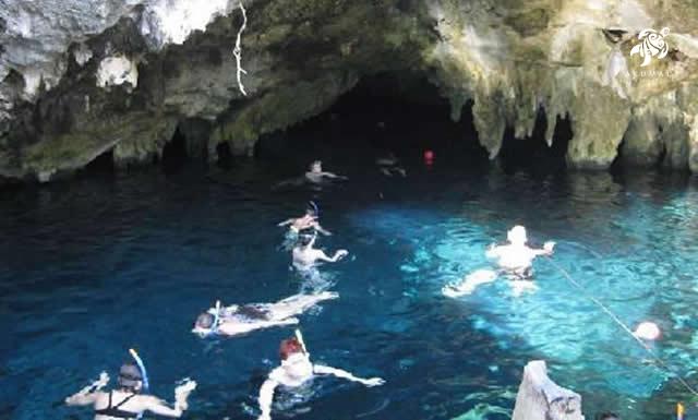 Grand Cenote, another open cenote, has a jumping platform and ropes and is snorkeler heaven