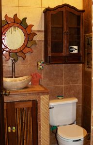 LauritaMar, La Sirena 2: The 2nd Bath Is Off the Hall and Has a Talavera Mural And Stone Sink