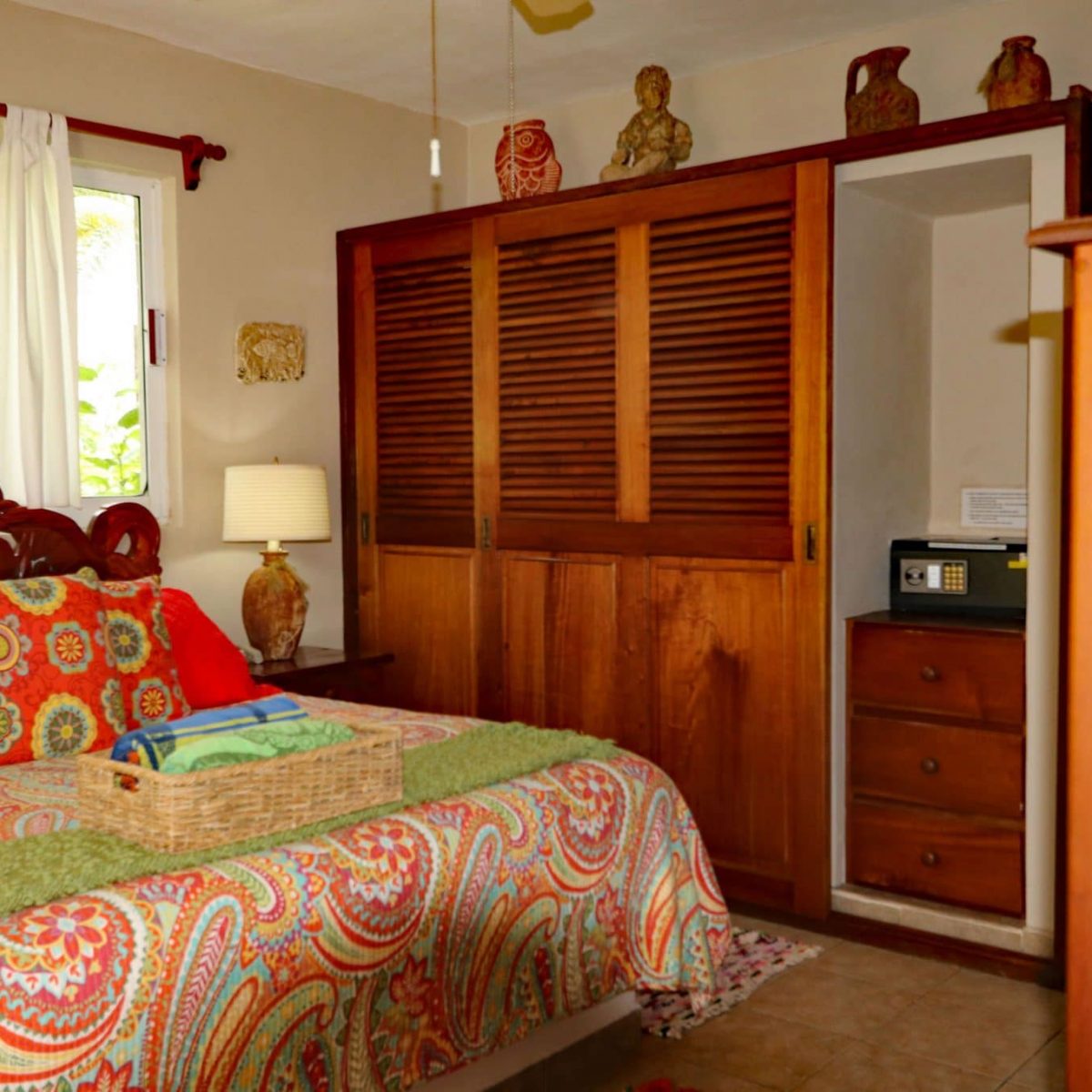 Villa Jardin, La Sirena #16, the downstairs king bedroom has custom built-in closet and a large safe